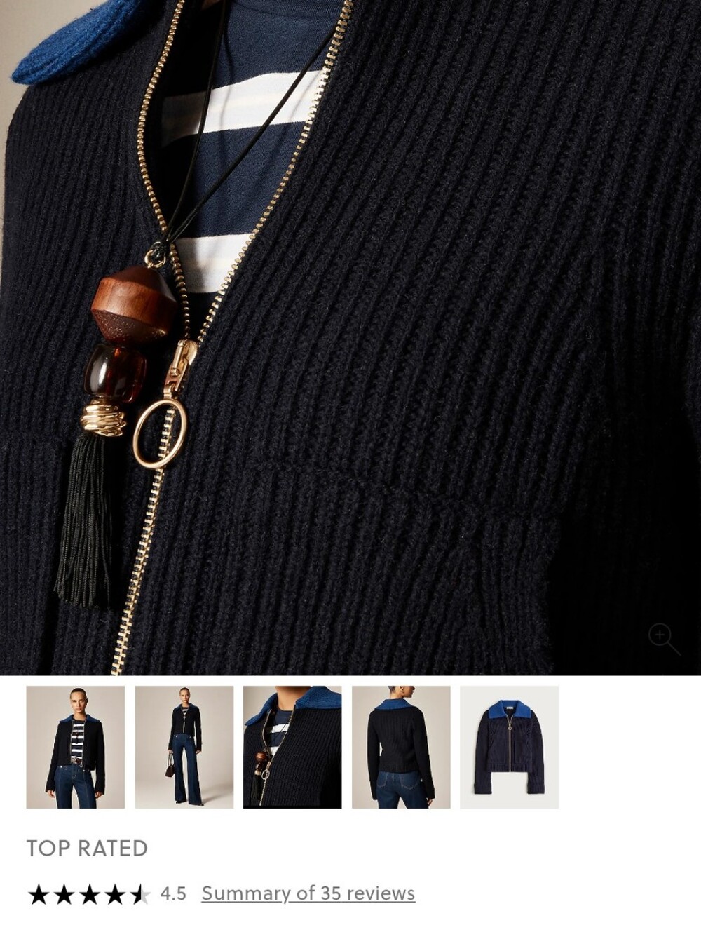 J Crew Colorblock collared full-zip sweater in wool CR149 Size XXS NWT Merino - Picture 3 of 13